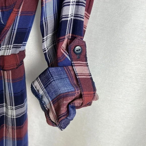 Y2K NWT, dress, plaid, ombre,cowgirl,preppy clueless,button front,academia - Picture 13 of 14